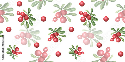 Bilde på lerret Seamless Pattern with Cranberry