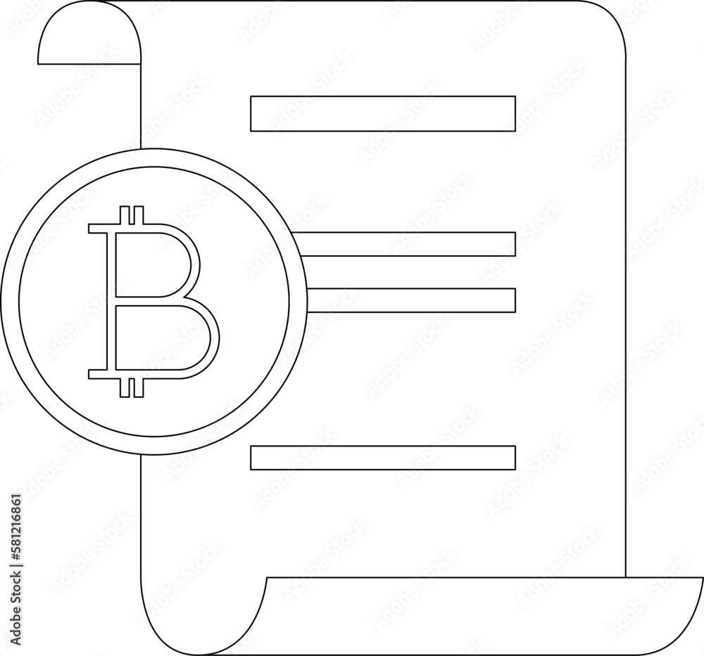 Cryptocurrency Bitcoin document line vector symbol for web sites and mobile apps, financial business banking digital investment Cryptocurrency Bitcoin document line vector symbol for web sites and mobile apps, financial business banking digital investment