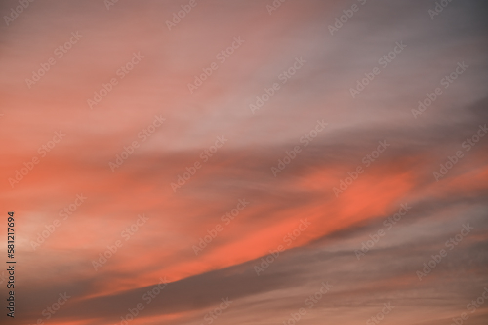 Cloudscape, Colored Clouds at Sunset  Background