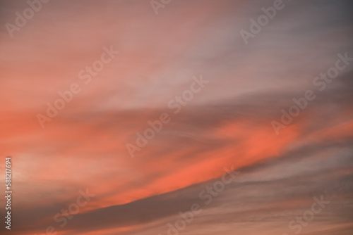 Cloudscape, Colored Clouds at Sunset Background