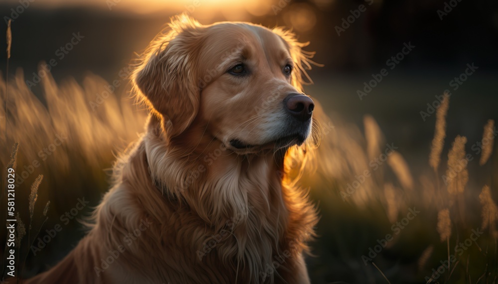 Dog in the golden hour