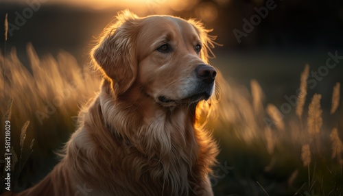 Dog in the golden hour