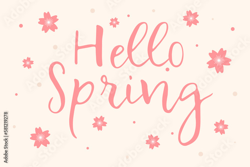 Hello spring. Vector illustration
