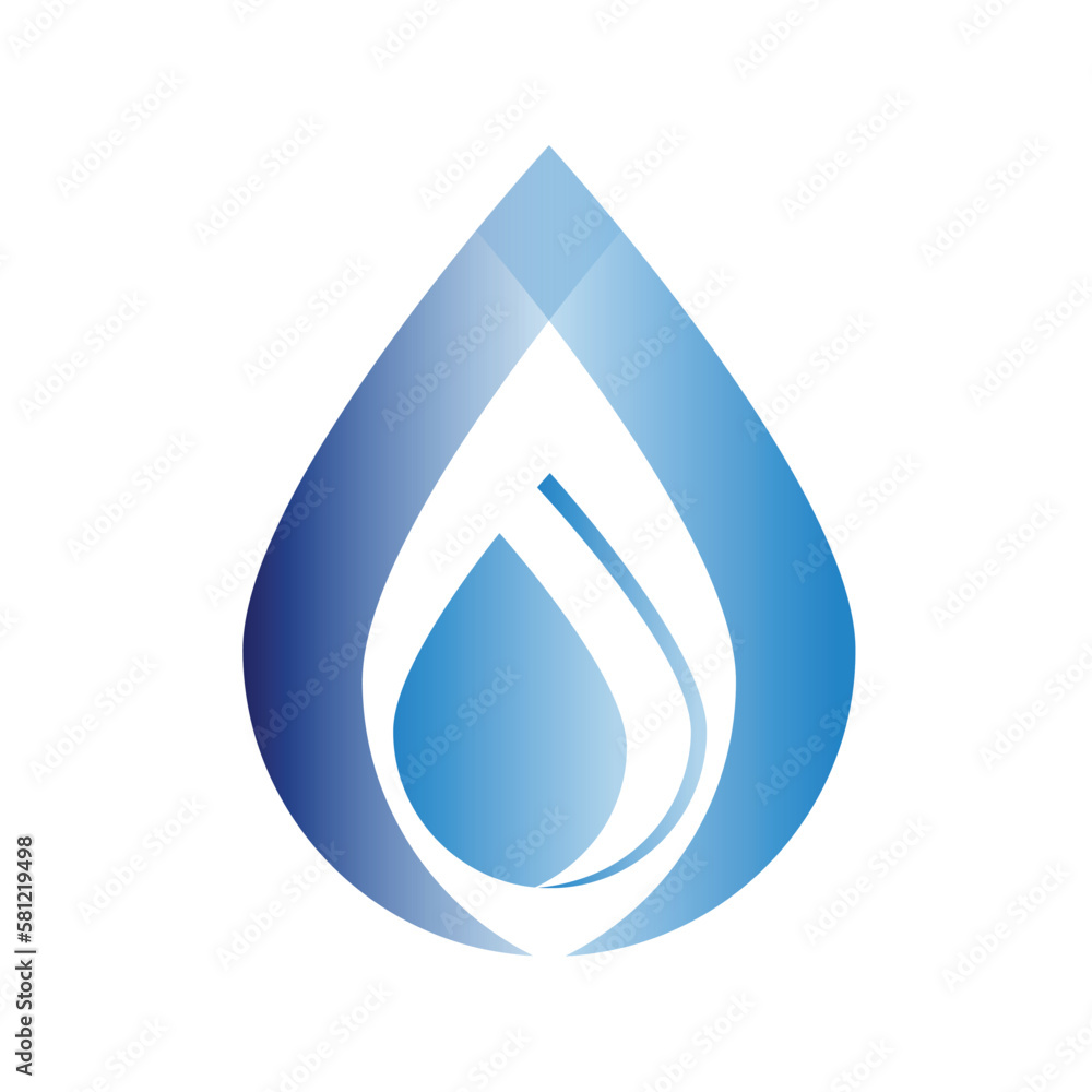 Water drop vector logo. Water delivery service isolated icon template ...
