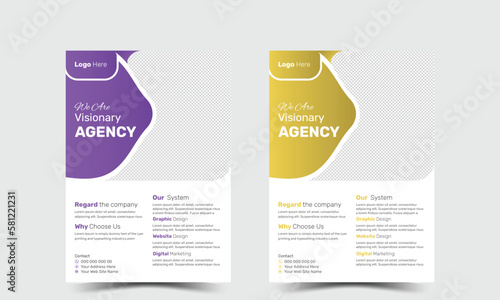 Business Flyer Layout with Colorful Accents 2