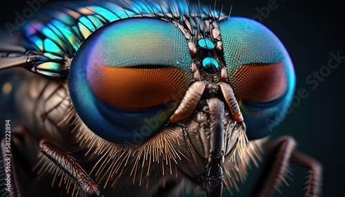 Illustration of a iridescent fly.