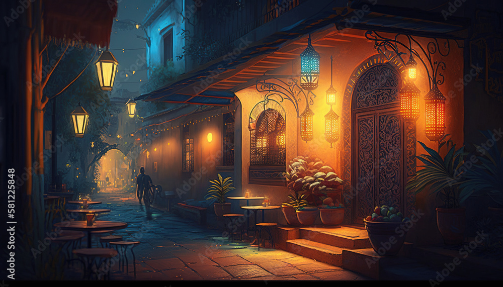 Mesmerizing Mosque Illuminations During the Holy Month of Ramadan- generative Ai Mesmerizing Mosque Illuminations During the Holy Month of Ramadan- generative Ai