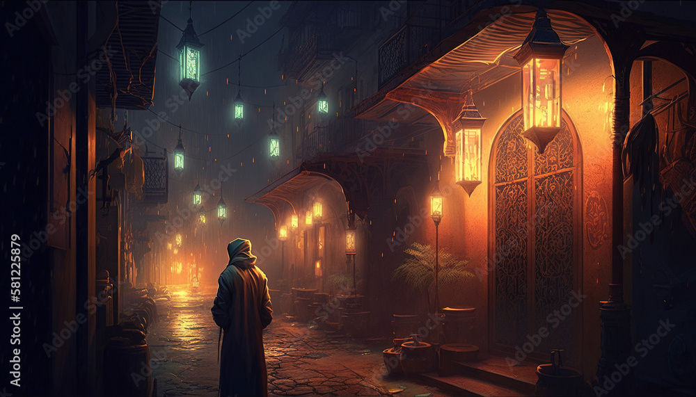 Ramadan Mosque and Lanterns Background: Lanterns, Lights, and Love, A Ramadan Photo Collection Generative AI Ramadan Mosque and Lanterns Background: Lanterns, Lights, and Love, A Ramadan Photo Collection Generative AI
