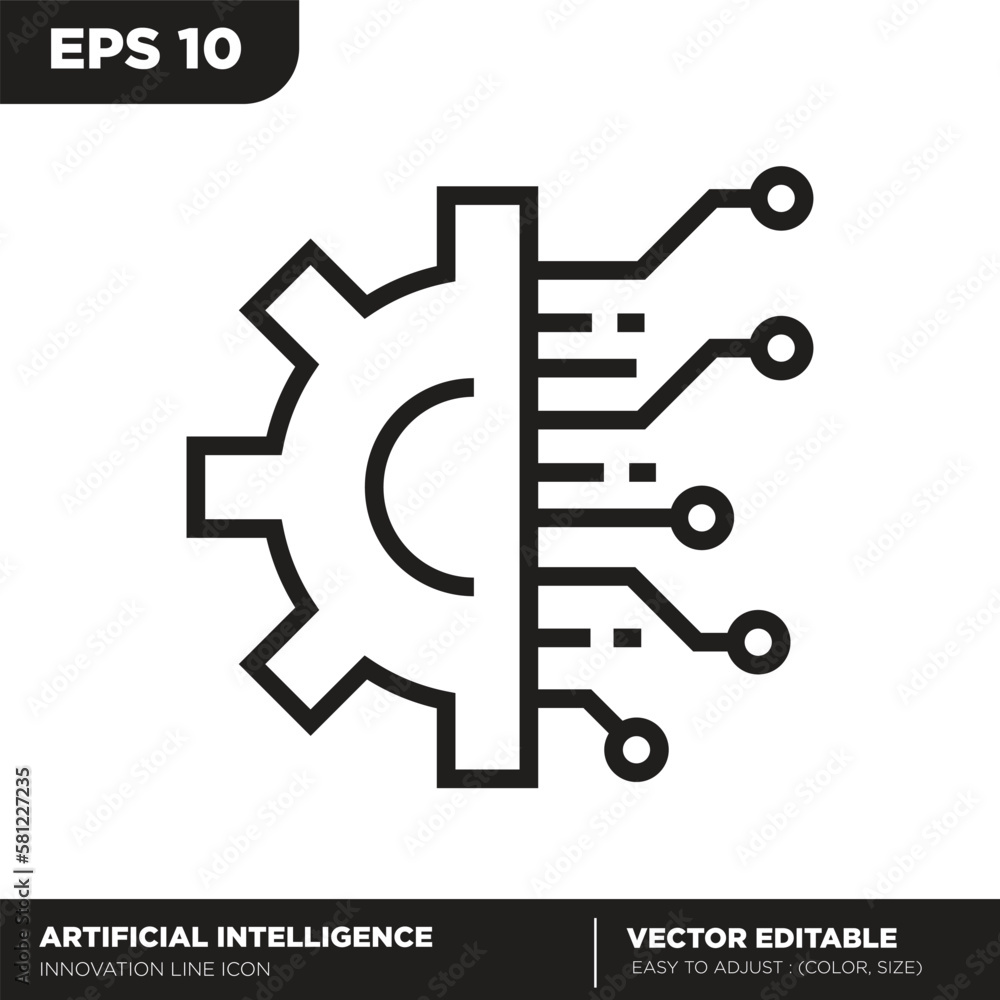 Artificial intelligence. Innovation outline icon. Editable vector Artificial intelligence. Innovation outline icon. Editable vector