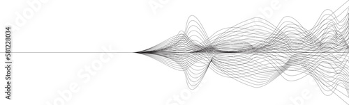 Abstract flow lines background . Fluid wavy shape .Striped linear pattern . Music sound wave . Vector illustration