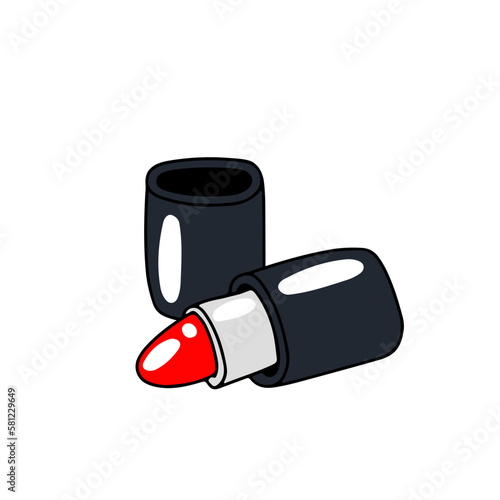 lipstick isolated on white. lipstick cartoon. Stock vector illustration.