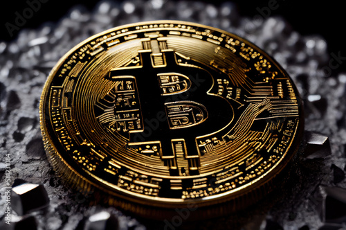 bitcoin on a black background