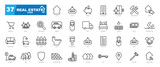 Real estate outline icons collection.