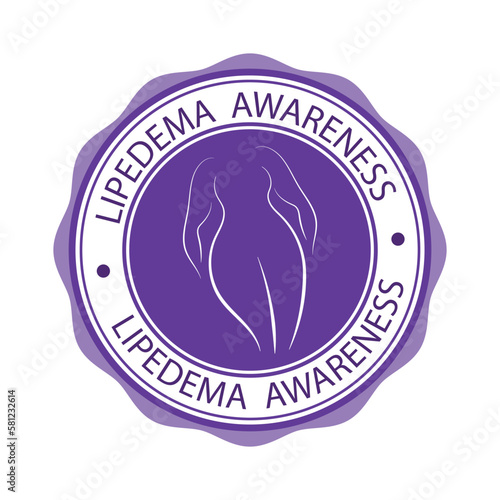 Lipedema awareness round rubber stamp