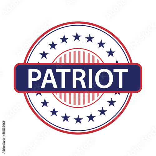 American patriotic round rubber stamp