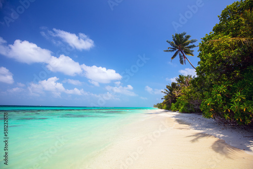 Fototapeta Naklejka Na Ścianę i Meble -  Beautiful tropical beach at Maldives