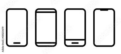 Models smartphone vector icons set