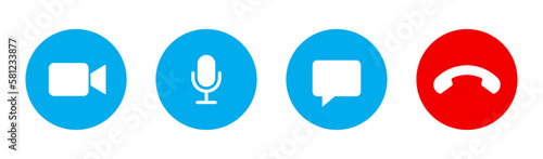 Video call icon set