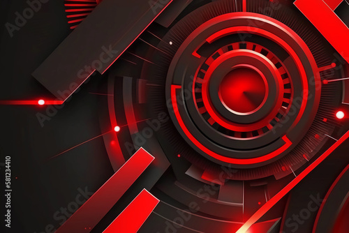 Red eye cyber circuit future technology concept background 