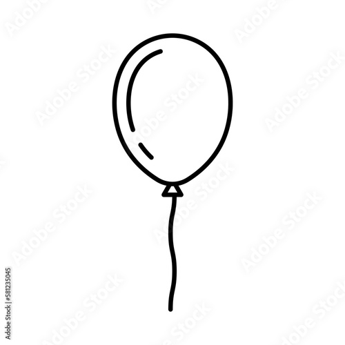 Air balloon icon. Black contour linear silhouette. Front side view. Editable strokes. Vector simple flat graphic illustration. Isolated object on a white background. Isolate.