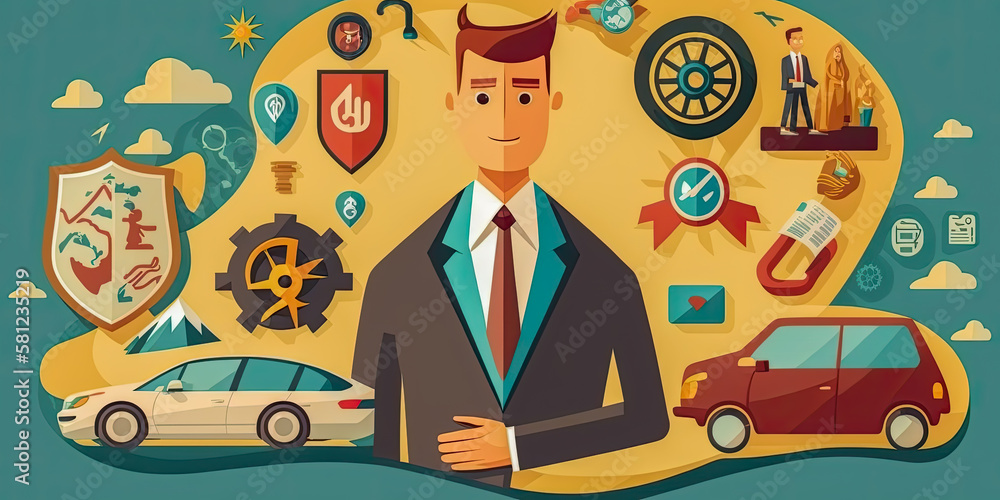 Insurance concept - businessman with protective gesture - Generative AI Insurance concept - businessman with protective gesture - Generative AI