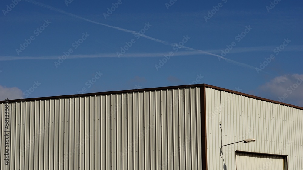 industrial warehouse facade against the sky industrial warehouse facade against the sky