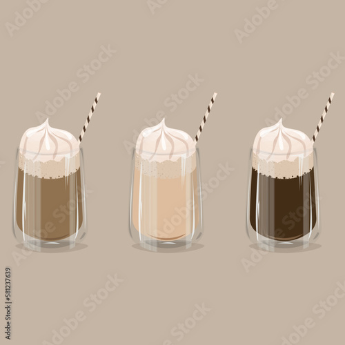 illustration of a cup of coffee set