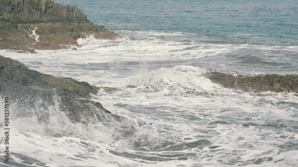 Rocky shore in the ocean. Rocky shore in the ocean.
