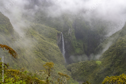 Waterfall of the Iron Hole (Trou de Fer) on Réunion Island