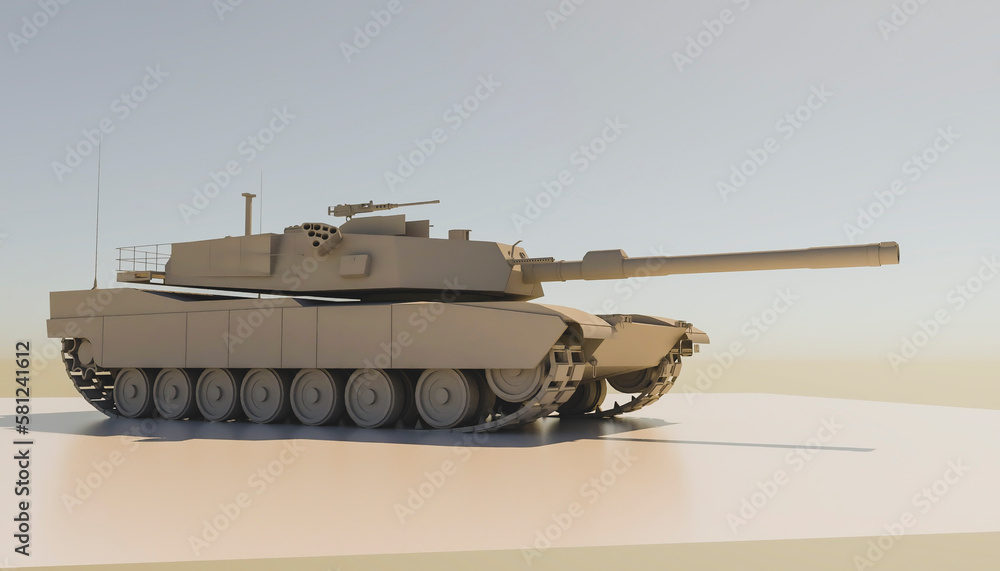 3d rendering of a modern American main battle tank. Copy space 3d rendering of a modern American main battle tank. Copy space