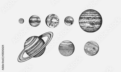 Obraz na plátně Planets in solar system