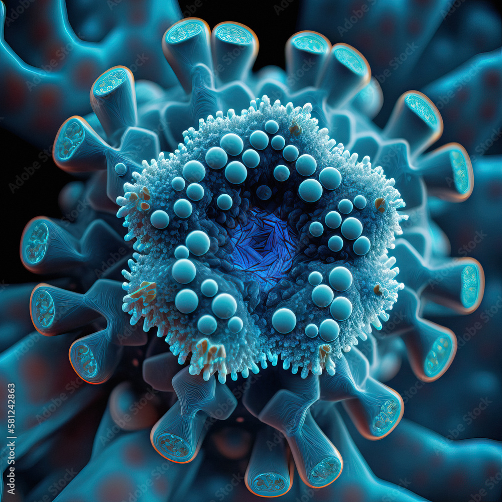 Virus as seen under Microscope Generative AI Virus as seen under Microscope Generative AI