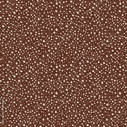 AI-Generated. Texture of water drops on brown  plastic. Seamless background