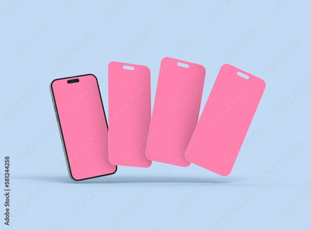 Render of smartphone and some separated screens floating on transparent background. ui ux app concept. Render of smartphone and some separated screens floating on transparent background. ui ux app concept.