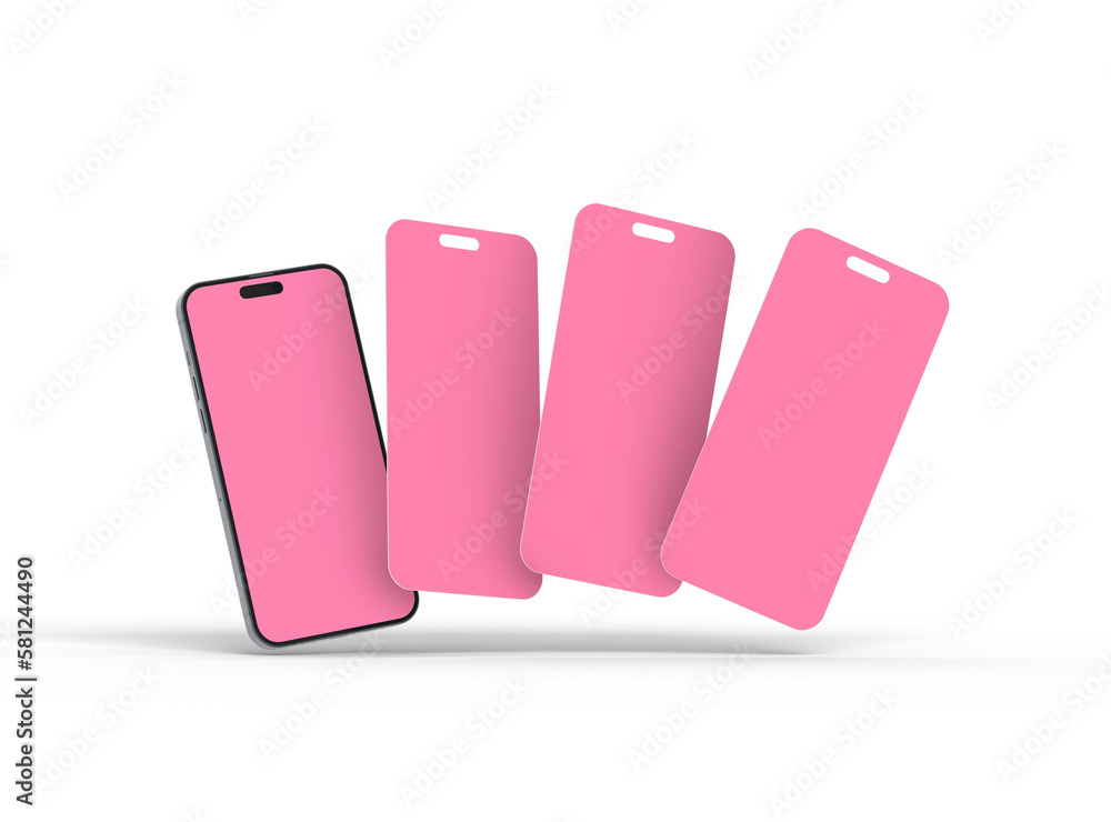 Render of smartphone and some separated screens floating on transparent background. ui ux app concept. Render of smartphone and some separated screens floating on transparent background. ui ux app concept.