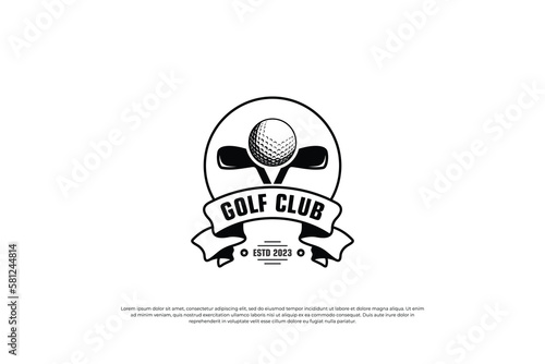 golf emblem logo design, golf championship logo. Team golf emblem logo.