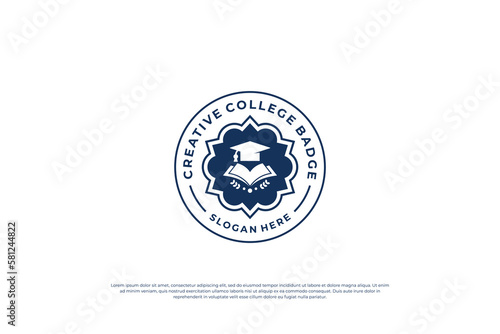 university round badge logo design.