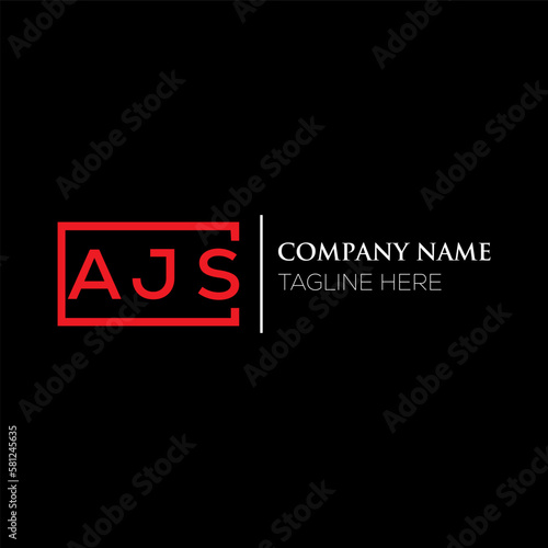 AJS letter logo design on black background. AJS creative initials letter logo concept. AJS letter design. AJS letter design on black background. AJS logo vector.
 photo