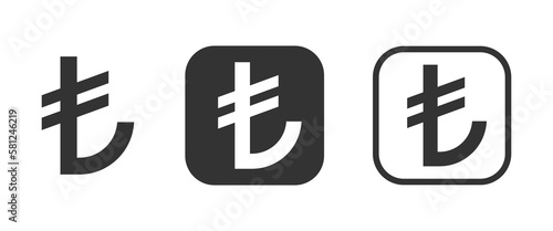 Turkish lira vector sign collection