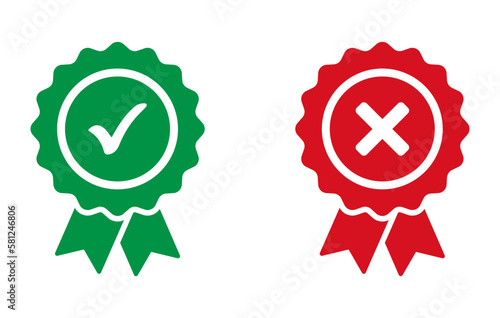 Approved and rejected icons. vector image