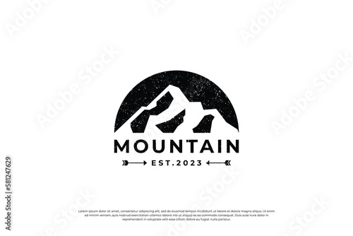 Mountain moon combination logo design inspiration