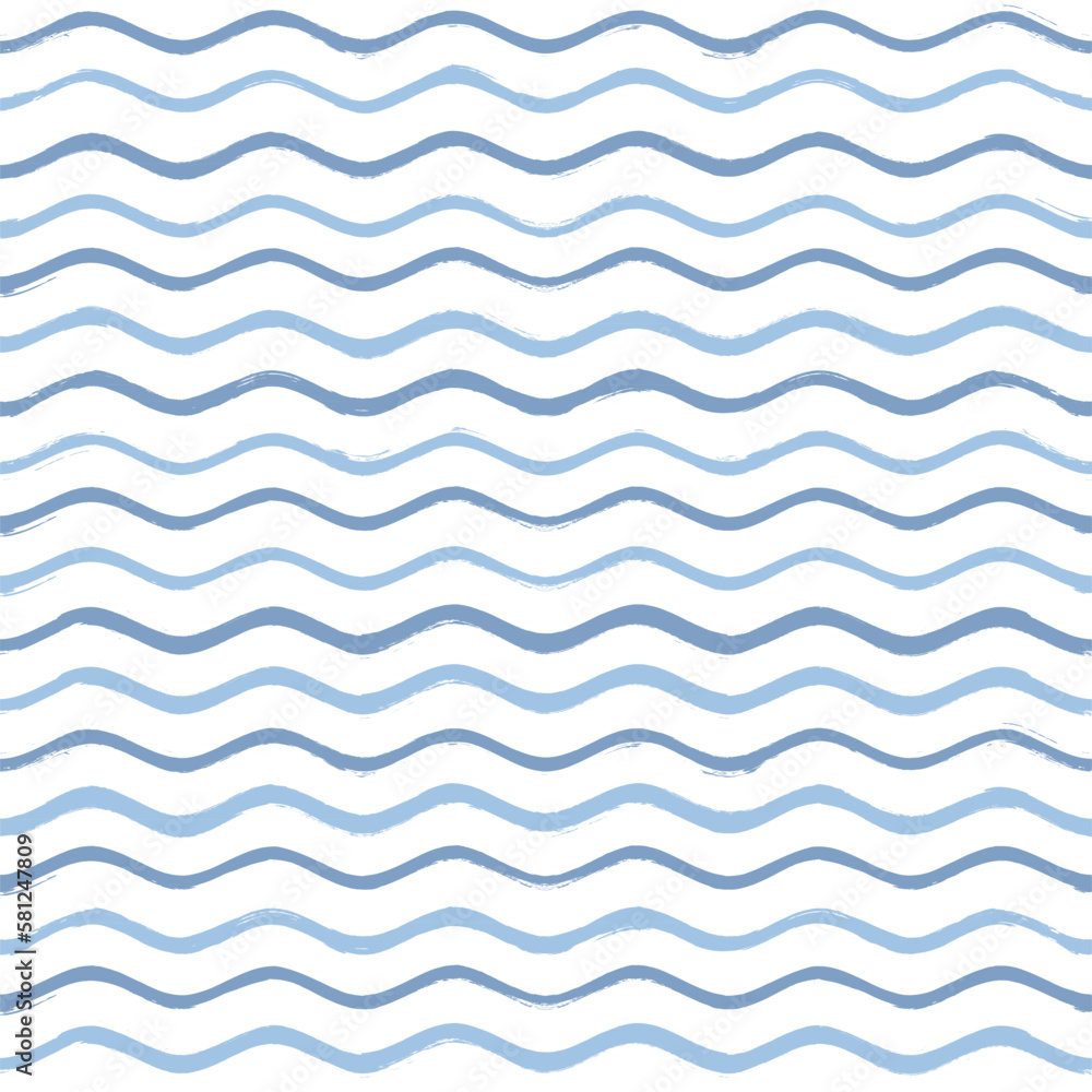 Seamless Wave Pattern, Hand drawn water sea vector background. Wavy beach print, curly grunge paint lines, watercolor stripes Seamless Wave Pattern, Hand drawn water sea vector background. Wavy beach print, curly grunge paint lines, watercolor stripes