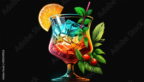 Buntes Cocktail-Getränk für erfrischende Genussmomente