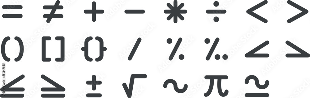 Math Symbols and Operators - Icons Set Math Symbols and Operators - Icons Set