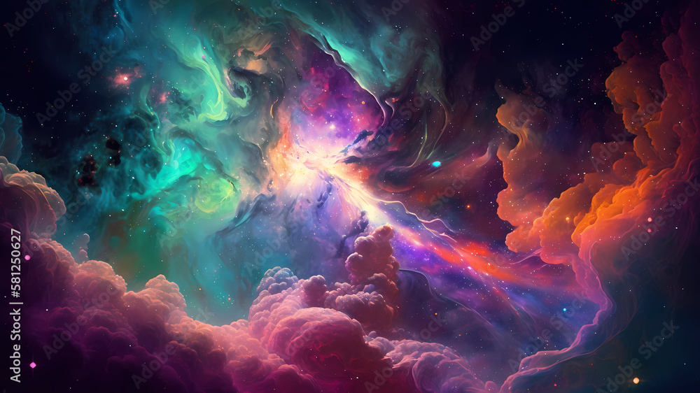 Cosmic background, galaxy and stars. Generative AI Cosmic background, galaxy and stars. Generative AI