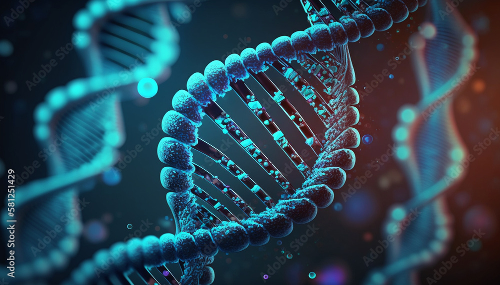 Human DNA in the distant future Concept of the evolution.Generative AI. Human DNA in the distant future Concept of the evolution.Generative AI.