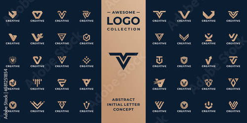 unique initial letter V logo design collection.