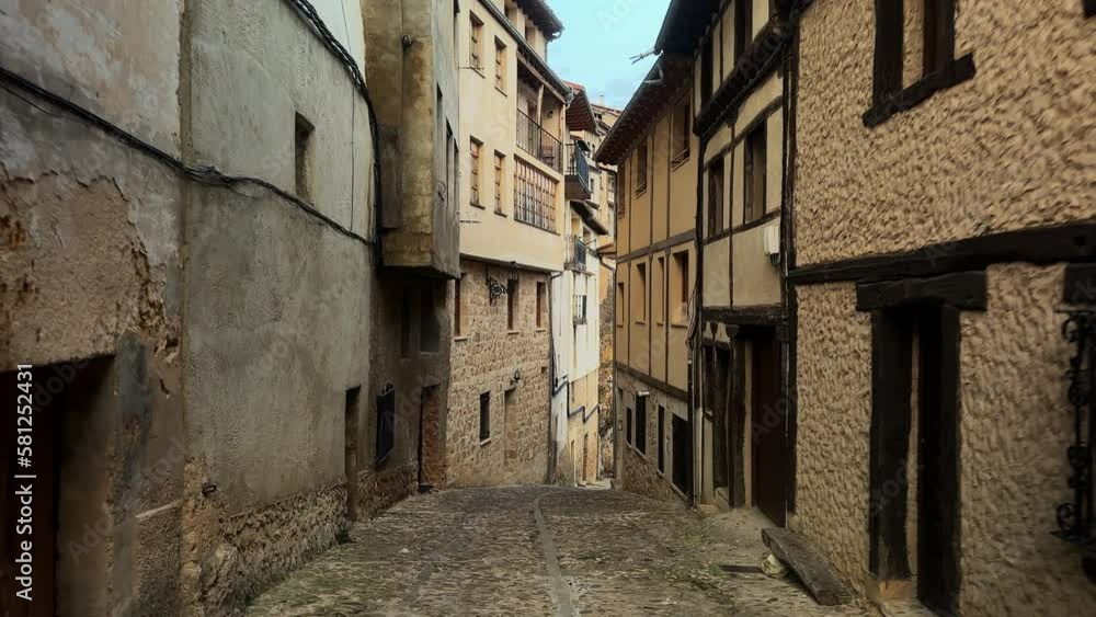POV walking at scenic streets of the medieval town of Frias, Burgos, Spain. High quality 4k footage POV walking at scenic streets of the medieval town of Frias, Burgos, Spain. High quality 4k footage