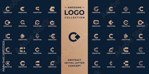 Abstract letter C logo design collection.