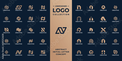 Mega collection initial  N logo design idea.